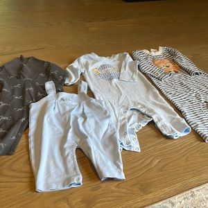 Four rompers in excellent condition - kissy kissy stitchy fish 3-6M and 6M